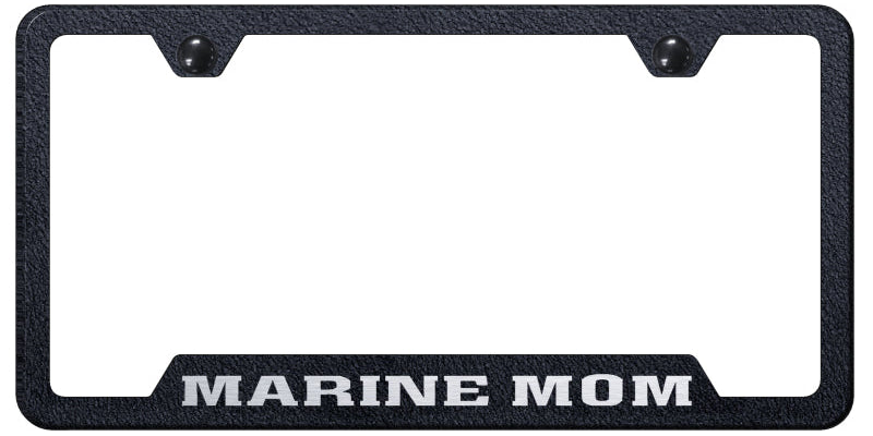 Marine Mom Cut-Out Frame - Laser Etched Rugged Black