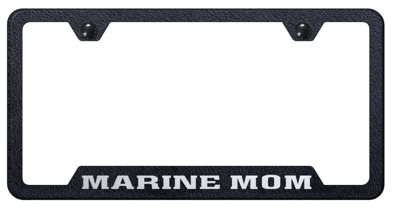 Marine Mom Cut-Out Frame - Laser Etched Rugged Black