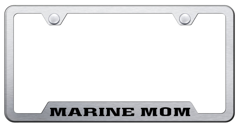 Marine Mom Cut-Out Frame - Laser Etched Brushed