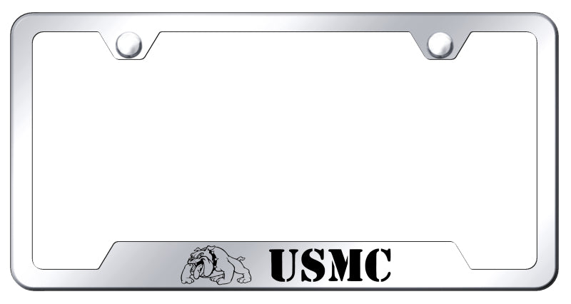 USMC Bulldog Cut-Out Frame - Laser Etched Mirrored