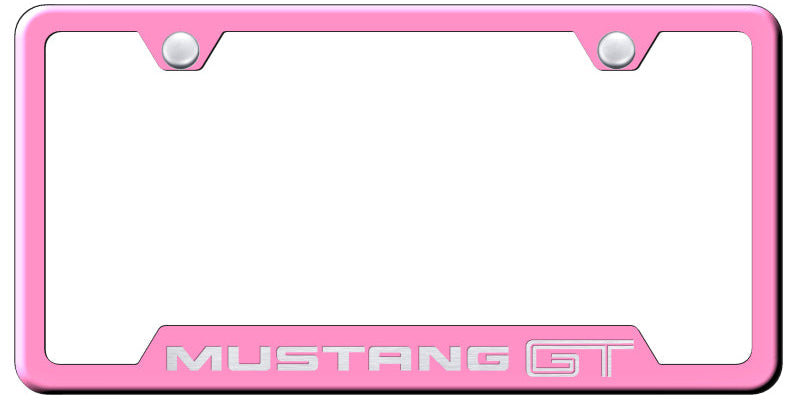 Mustang GT Cut-Out Frame - Laser Etched Pink