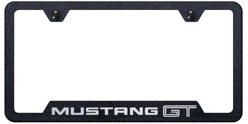 Mustang GT Cut-Out Frame - Laser Etched Rugged Black