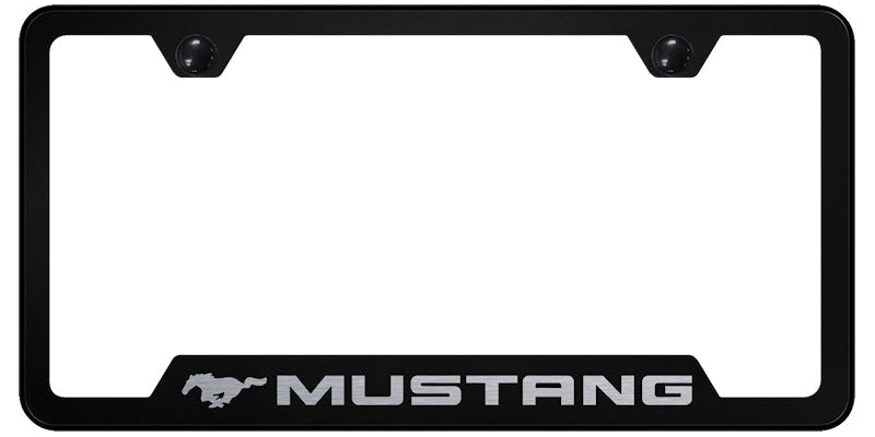 Mustang Cut-Out Frame - Laser Etched Black