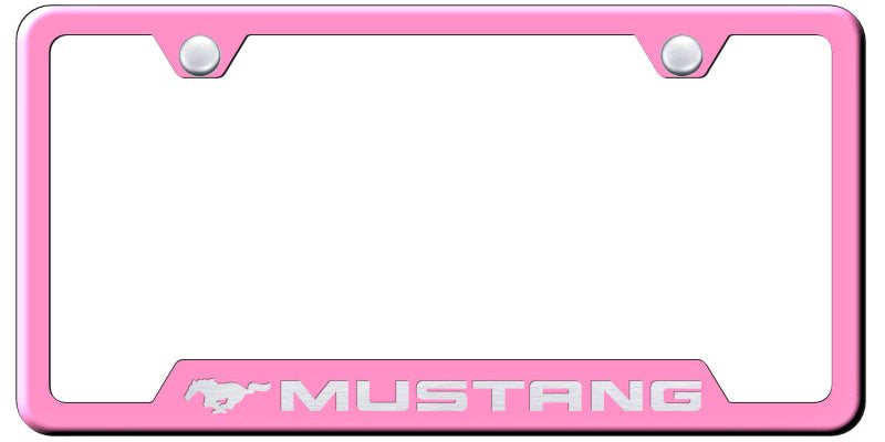 Mustang Cut-Out Frame - Laser Etched Pink