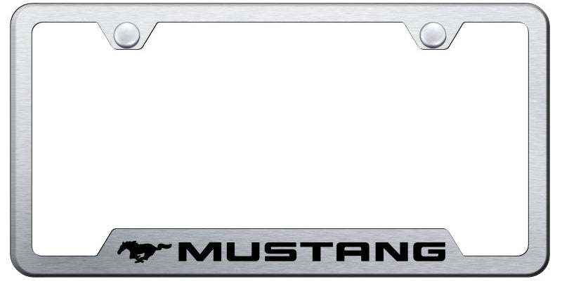 Mustang Cut-Out Frame - Laser Etched Brushed