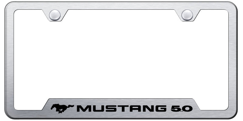 Mustang 5.0 Cut-Out Frame - Laser Etched Brushed