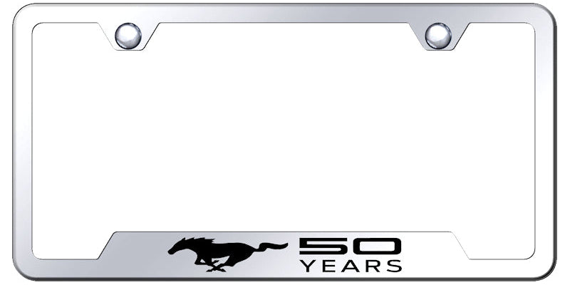 Mustang 50 Years Cut-Out Frame - Laser Etched Mirrored