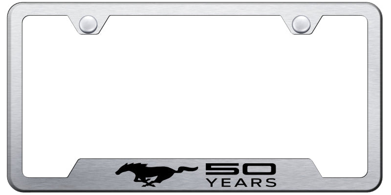 Mustang 50 Years Cut-Out Frame - Laser Etched Brushed