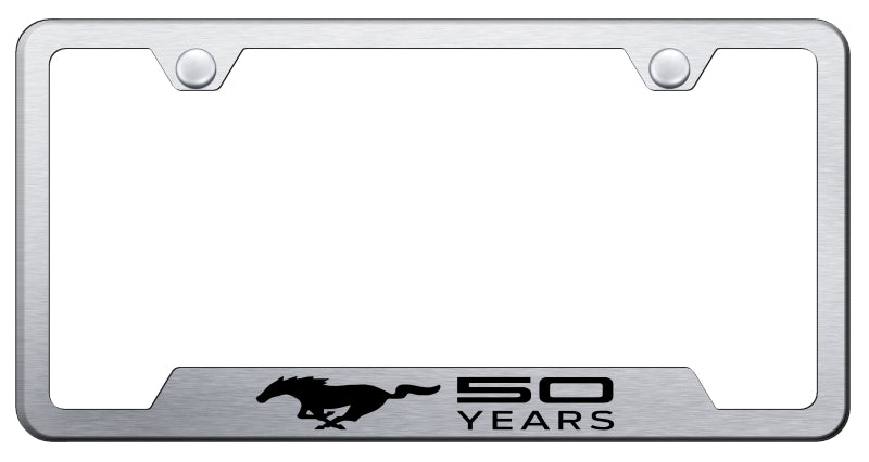 Mustang 50 Years Cut-Out Frame - Laser Etched Brushed