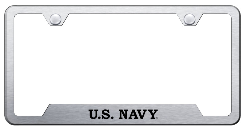 U.S. Navy Cut-Out Frame - Laser Etched Brushed