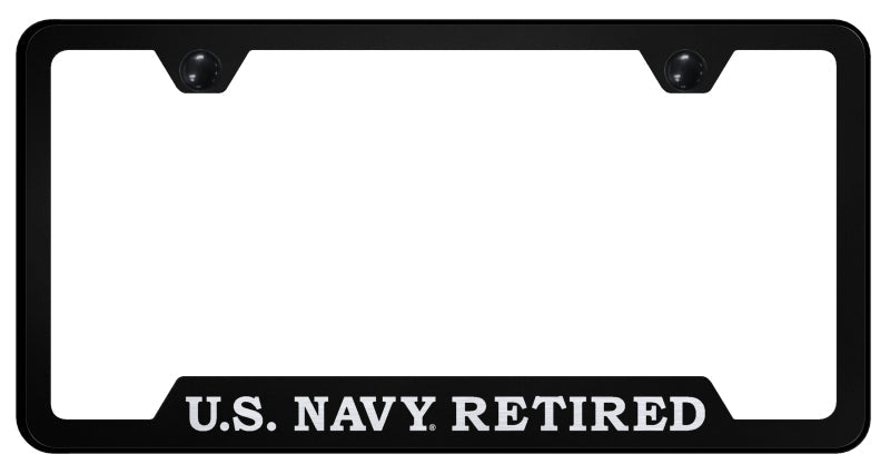 U.S. Navy Retired Cut-Out Frame - Laser Etched Black