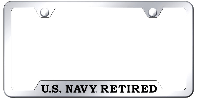 U.S. Navy Retired Cut-Out Frame - Laser Etched Mirrored