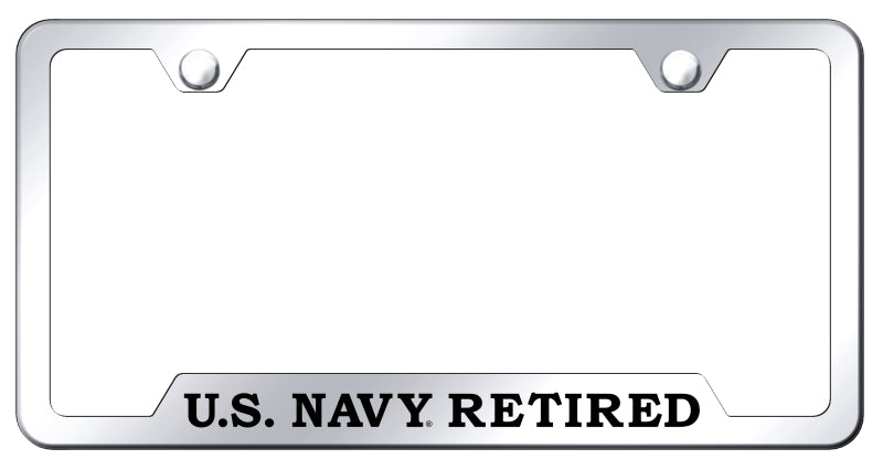 U.S. Navy Retired Cut-Out Frame - Laser Etched Mirrored