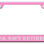 U.S. Navy Retired Cut-Out Frame - Laser Etched Pink