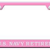 U.S. Navy Retired Cut-Out Frame - Laser Etched Pink