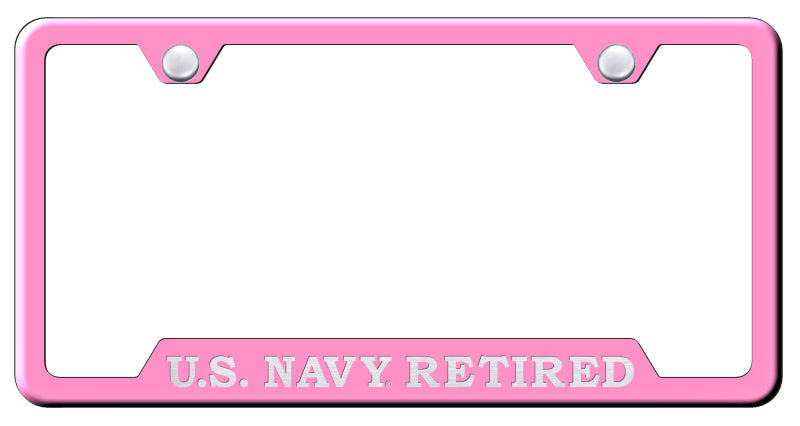 U.S. Navy Retired Cut-Out Frame - Laser Etched Pink