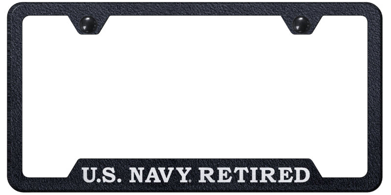 U.S. Navy Retired Cut-Out Frame - Laser Etched Rugged Black