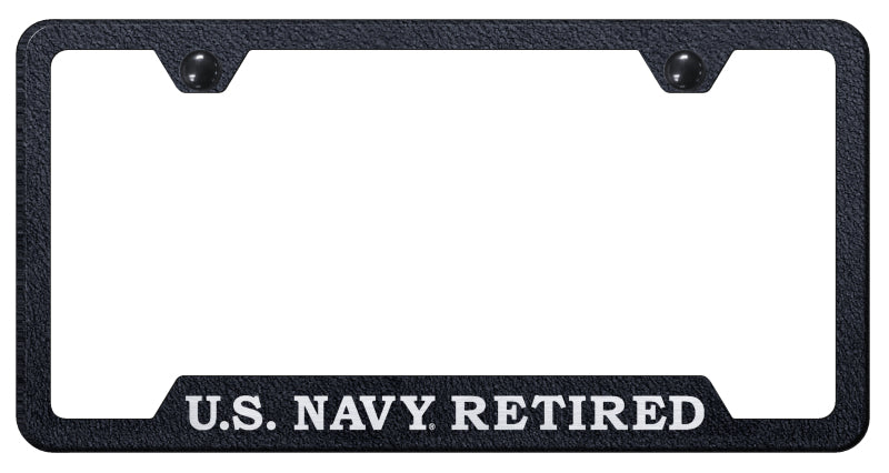 U.S. Navy Retired Cut-Out Frame - Laser Etched Rugged Black