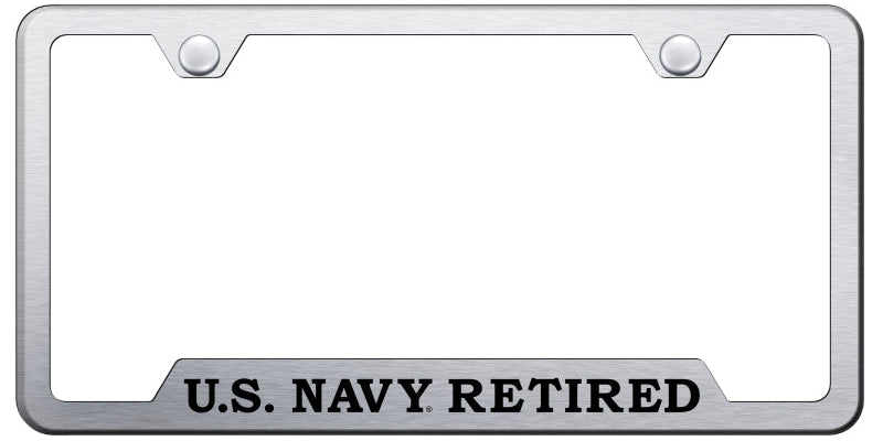 U.S. Navy Retired Cut-Out Frame - Laser Etched Brushed