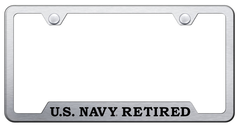 U.S. Navy Retired Cut-Out Frame - Laser Etched Brushed