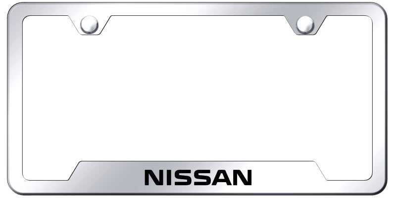 Nissan Cut-Out Frame - Laser Etched Mirrored