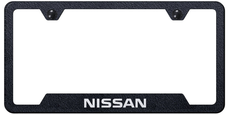 Nissan Cut-Out Frame - Laser Etched Rugged Black