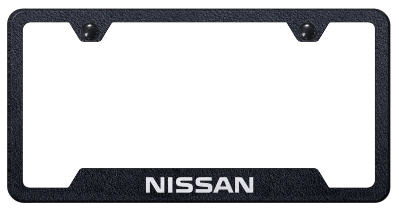 Nissan Cut-Out Frame - Laser Etched Rugged Black