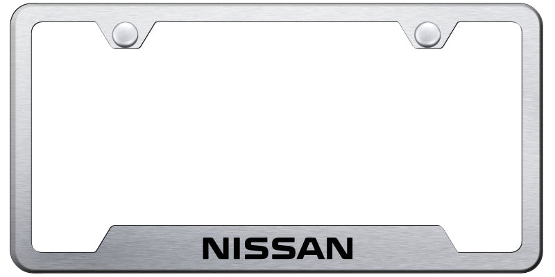 Nissan Cut-Out Frame - Laser Etched Brushed