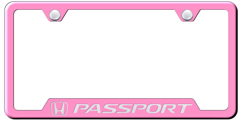 Passport Cut-Out Frame - Laser Etched Pink