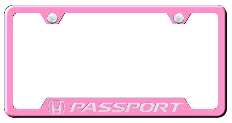 Passport Cut-Out Frame - Laser Etched Pink