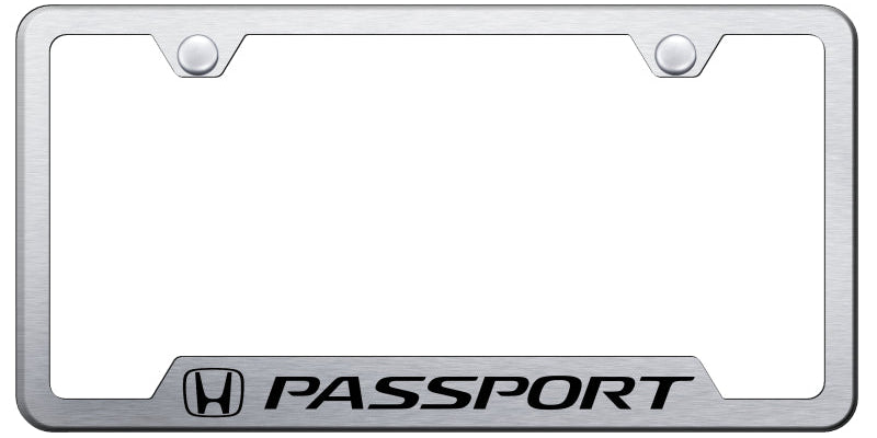 Passport Cut-Out Frame - Laser Etched Brushed