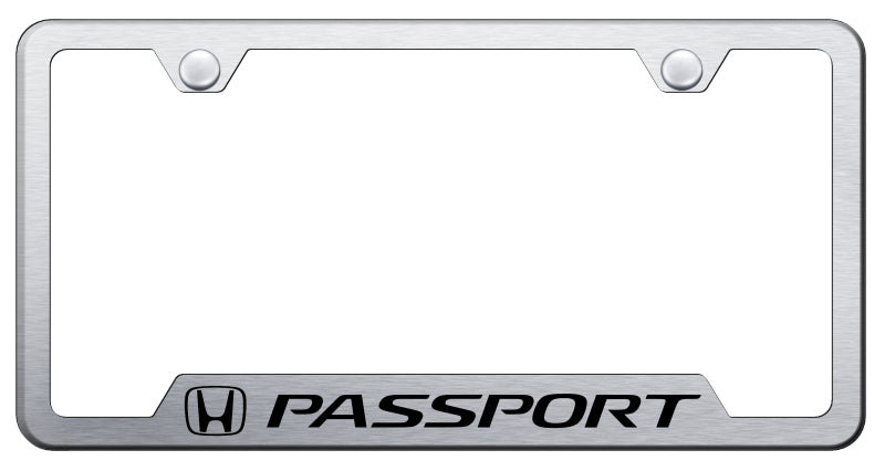 Passport Cut-Out Frame - Laser Etched Brushed