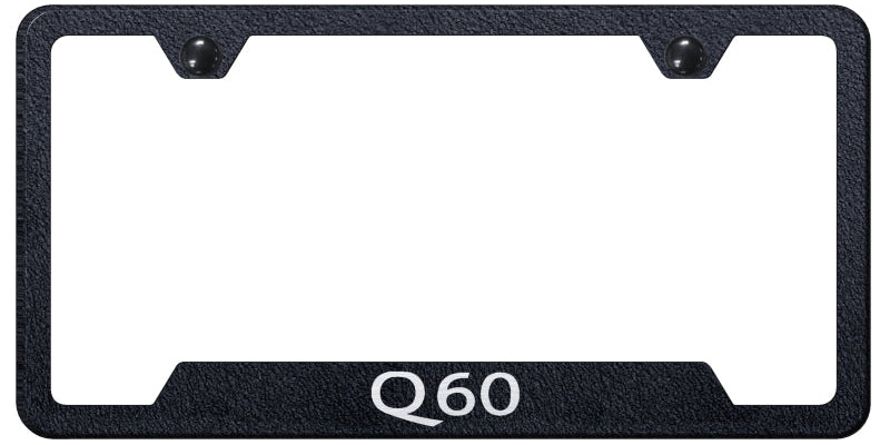 Q60 Cut-Out Frame - Laser Etched Rugged Black