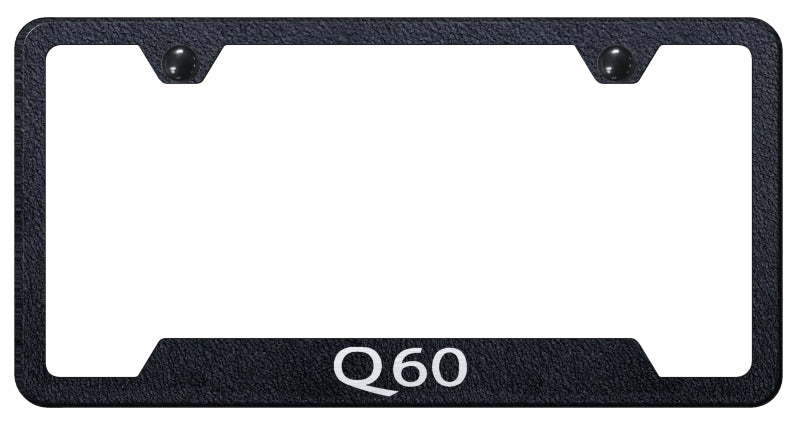 Q60 Cut-Out Frame - Laser Etched Rugged Black