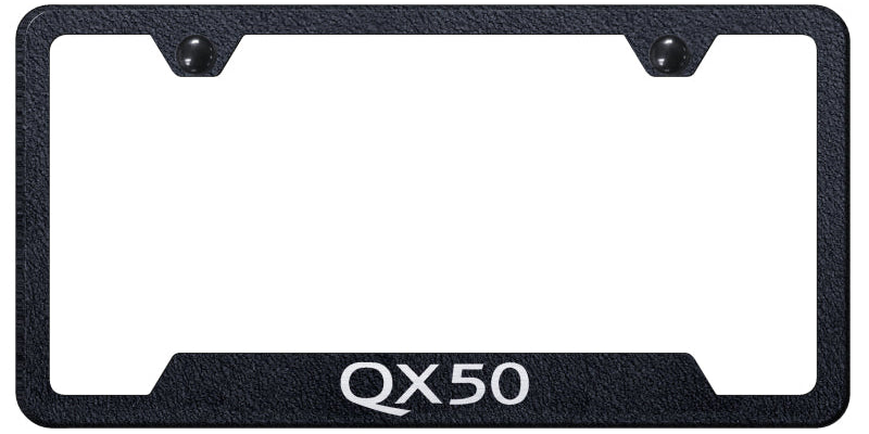 QX50 Cut-Out Frame - Laser Etched Rugged Black