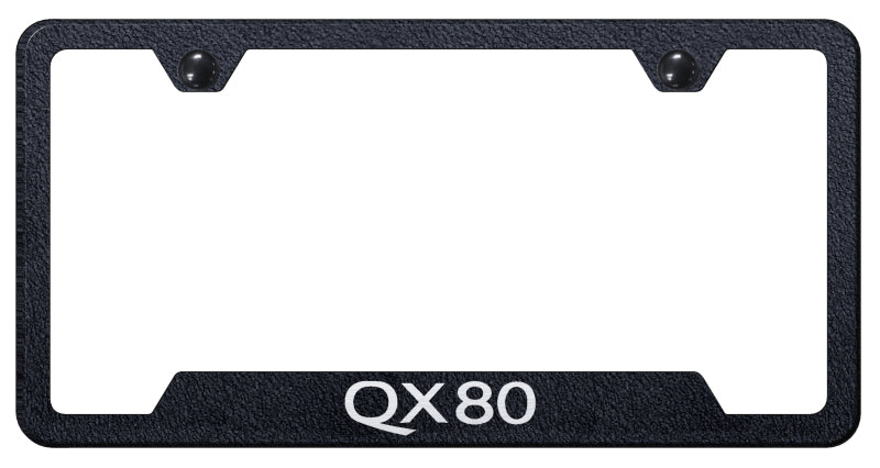 QX80 Cut-Out Frame - Laser Etched Rugged Black
