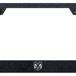 Ram Head Cut-Out Frame - Laser Etched Rugged Black