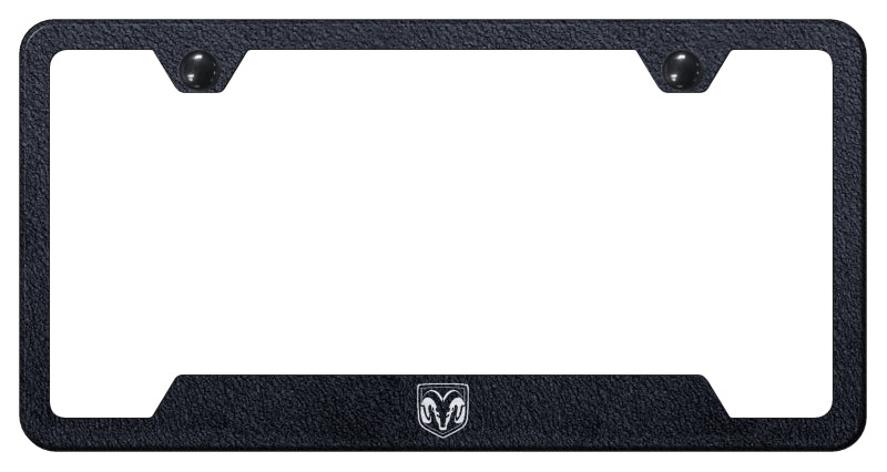 Ram Head Cut-Out Frame - Laser Etched Rugged Black