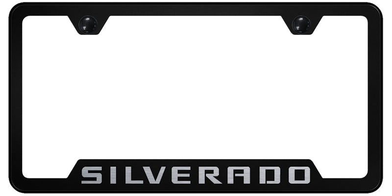 Silverado Cut-Out Frame - Laser Etched Black