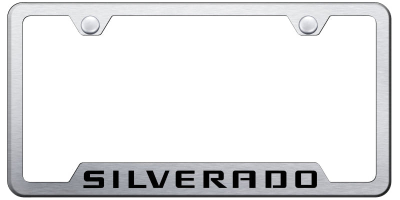 Silverado Cut-Out Frame - Laser Etched Brushed