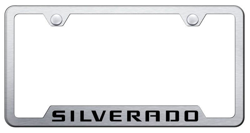 Silverado Cut-Out Frame - Laser Etched Brushed