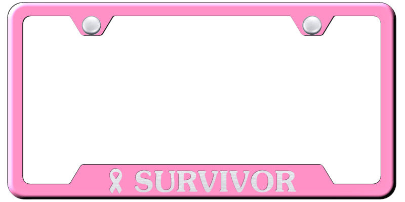 Survivor Cut-Out Frame - Laser Etched Pink