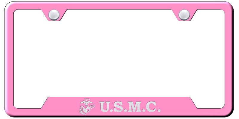 U.S.M.C. Cut-Out Frame - Laser Etched Pink