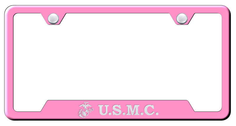 U.S.M.C. Cut-Out Frame - Laser Etched Pink