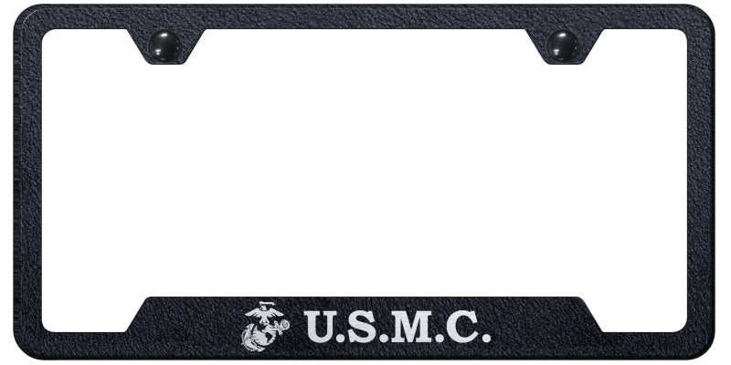 U.S.M.C. Cut-Out Frame - Laser Etched Rugged Black