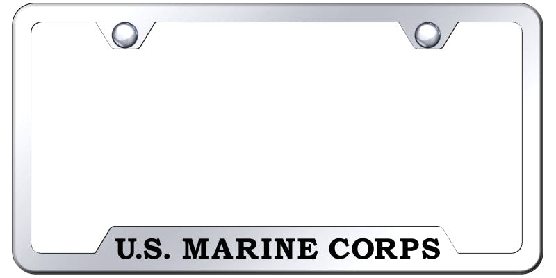 U.S.M.C. Name Cut-Out Frame - Laser Etched Mirrored