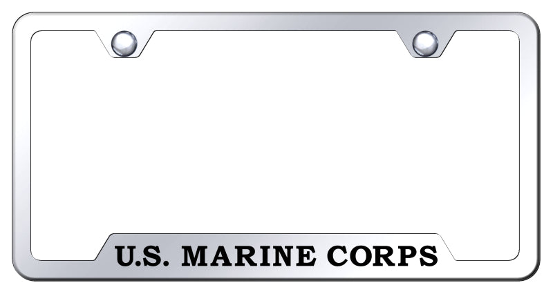 U.S.M.C. Name Cut-Out Frame - Laser Etched Mirrored