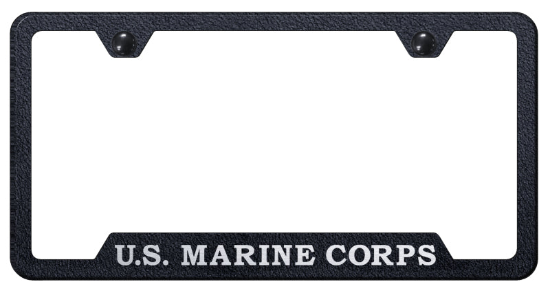 U.S.M.C. Name Cut-Out Frame - Laser Etched Rugged Black