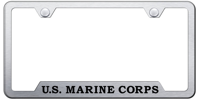 U.S.M.C. Name Cut-Out Frame - Laser Etched Brushed