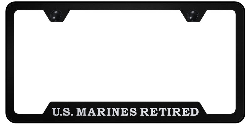 U.S. Marines Retired Cut-Out Frame - Laser Etched Black